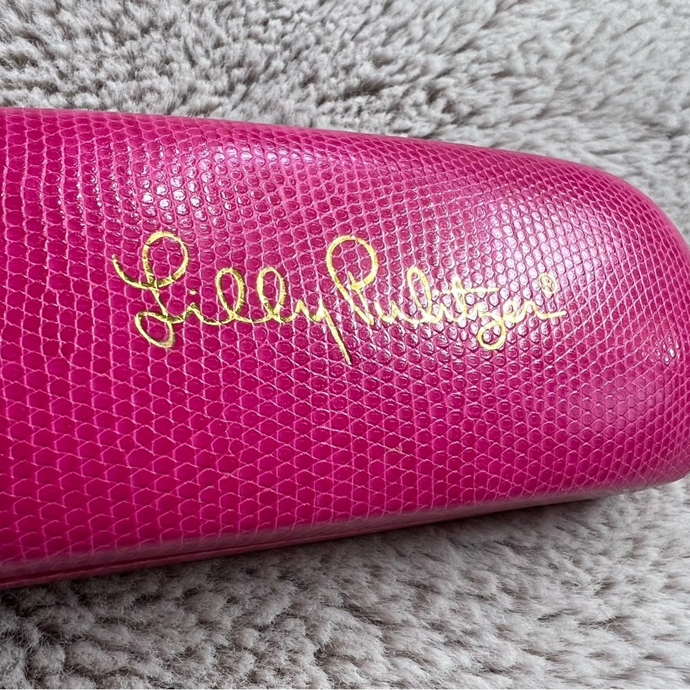 Lilly Pulitzer Pink Snake Design Glasses Eyeglasses Sunglasses Case Hard shell